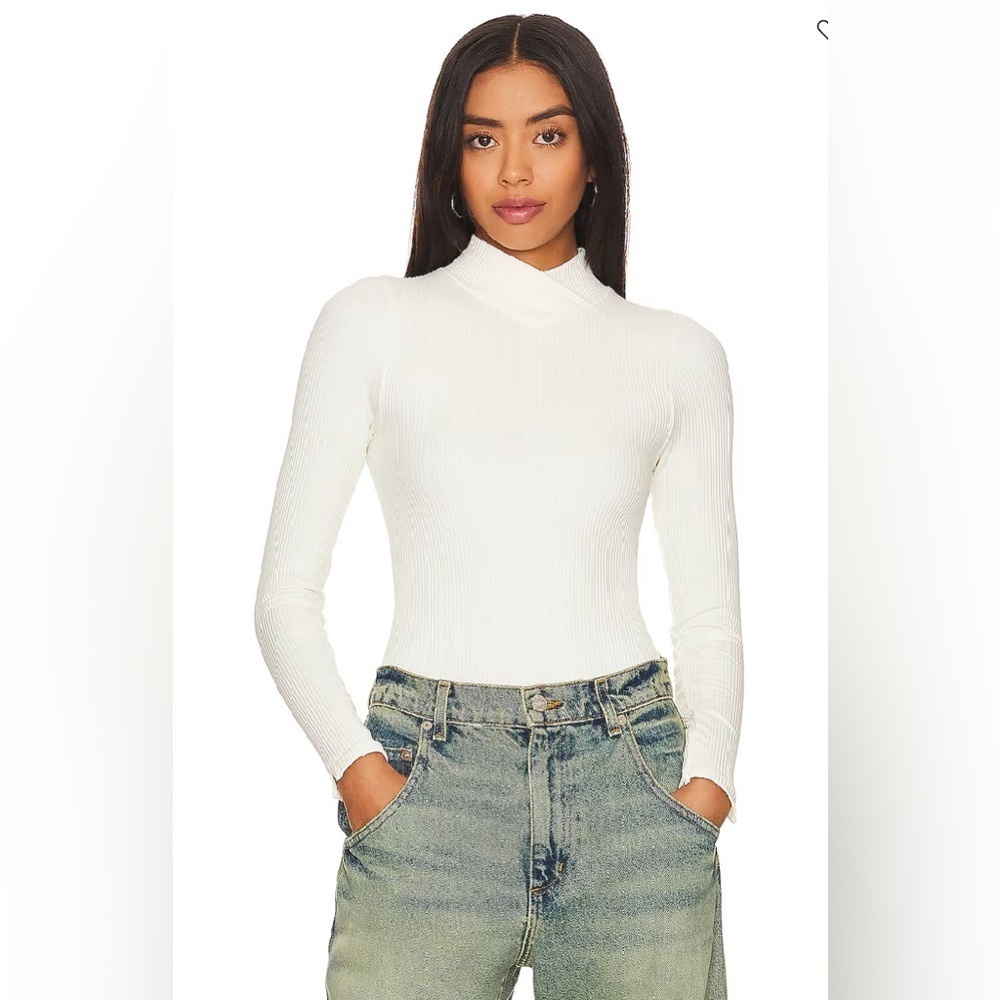 NWT - Free People XYZ Recycled Turtleneck Bodysuit In Ivory - Size XS/S